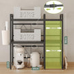 NETEL Expandable Microwave Stand,3 Tier Metal Kitchen Countertop Organizer Shelves with Paper Towel and Chopping Board Holder,Bakers Rack,Microwave Shelf,Microwave Oven Rack,110lbs Weight Capacity