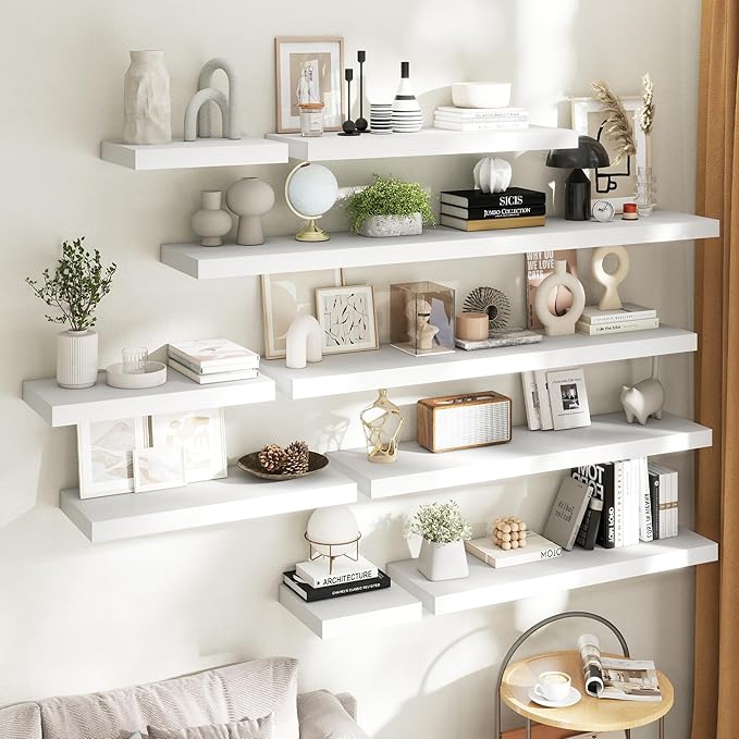 48 Inch Long Floating Shelves for Wall Set of 2, 12