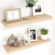 fuqing 30 Inch Floating Shelves | Natural Wood Wall Shelves Set of 2 | 30
