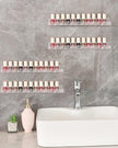 LikeU Nail Polish Rack Wall Mounted Shelf 2 Pack,Clear Acrylic Nail Polish Holder Organizer with Removable Anti-Slip End Inserts,2 Tiers Floating Polish Organizer Display 30 Bottles