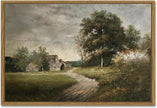 SHENIFY Landscape 16x24in Large Vintage Framed Canvas Wall Art Classical Village Prints Farmhouse Bathroom Office Decor - Natural Framed