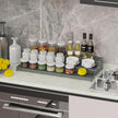 Expandable Spice Rack Storage organizer with 3-Tier step shelf cabinet,seasoning rack organizion.Great for Kitchen countertop shelves,Bathroom,dressing table,Cupboard,Pantry and more(2packs/Gun-gray)