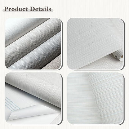 20.8" x 393.7" Beige Grasscloth Wallpaper, Textured Peel and Stick Wallpaper for Decor Bedroom Kitchen Cabinet