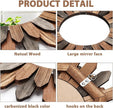 3 Pcs Boho Wall Decor Round Sunburst Mirror Boho Circle Mirror with Rustic Wood Frame Decorative Hanging Wall Art for Farmhouse Home Decor,17 Inch and 12 Inch(Tril Color)