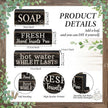 4 Pcs Bathroom Shelf Decor Sign Farmhouse Bathroom Decor and Accessories Rustic Eucalyptus Leaves Block Sign Soap Fresh Hand Towel Free Table Centerpiece for Home Toilet Hotel Campsite
