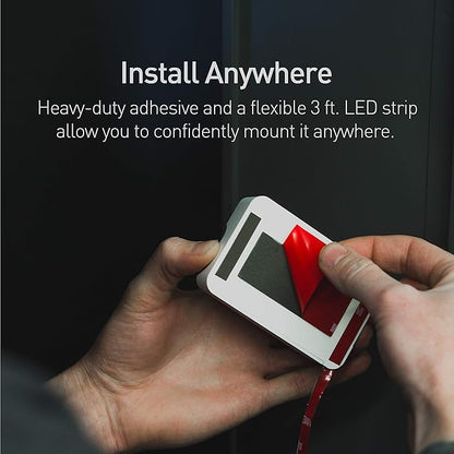 POWER PRACTICAL Luminoodle Under Cabinet Lighting - Click LED Light Strip for Shelves, Kitchen Cabinets, & Furniture, 1-Pack Includes Power Button & Tape Adhesive - Warm White (2700K)