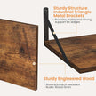 Heimlove Deep Floating Shelves for Wall, 16W x 12D Wood Wall Shelves Set of 2, Wide Floating Bookshelf for Living Room, Kitchen, Office, Bedroom and Decor Storage, with Metal Bracket - Rustic Brown