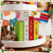 4 Pcs Cinco De Mayo Decor Wooden Books Stack Mexican Table Decorations Rustic Fiesta Tiered Tray Decor Sombrero Cactus Red Chili Centerpiece for Fiesta Mexican Birthday Party Decoration
