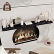 Fun Memories Black Deep Floating Shelves, 72 x 12 Inch Long Wall Shelves, Large Display Shelf & Storage Shelf, Wood Floating Wall Shelves for Fireplace Mantel, Living Room, Home Office - Set of 2