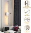 Battery Operated Wall Sconces Set of 2, Dimmable Battery Wall Sconce with Remote Control, Sand-Nickel LED Rechargeable Sconces, 30 Inch Modern Wireless Wall Lights for Bedroom, Living Room