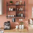 Bestier Kitchen Shelves Wall Mounted Floating Pipe Shelving 3 Tier 41.5
