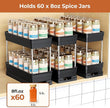 Pull Out Spice Rack Organizer for Cabinet, Slide Out Spice Racks Organizer, Easy to Install Spice Cabinet Organizers, 4.33''Wx10.62''Dx8.66''H, 3 Packs -2 Tiers (Black)