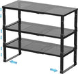 Expandable Spice Rack & Kitchen Cabinet Organizer - Stackable, Adjustable Shelves for Cabinets, Countertops, Cupboards & Pantries(3 Packs/Medium/Black)
