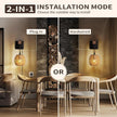 N01 Plug in Dimmable Wall Sconces Hanging Boho Rattan Wall Lamp Farmhouse Stepless Wall Sconce Woven Wall Lamp Hardwired Wall Lights for Living Room Bedroom Bedside Hallway (Bulb Included)