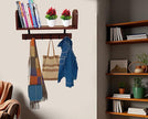 Selling at a Loss Promotion,Wooden Shelf with Hooks - Multipurpose Organizer for Kitchen, Books, Kitchen Shelf - Wall Mounted Natural Wood Storage Rack for Home，Floating Book Shelves