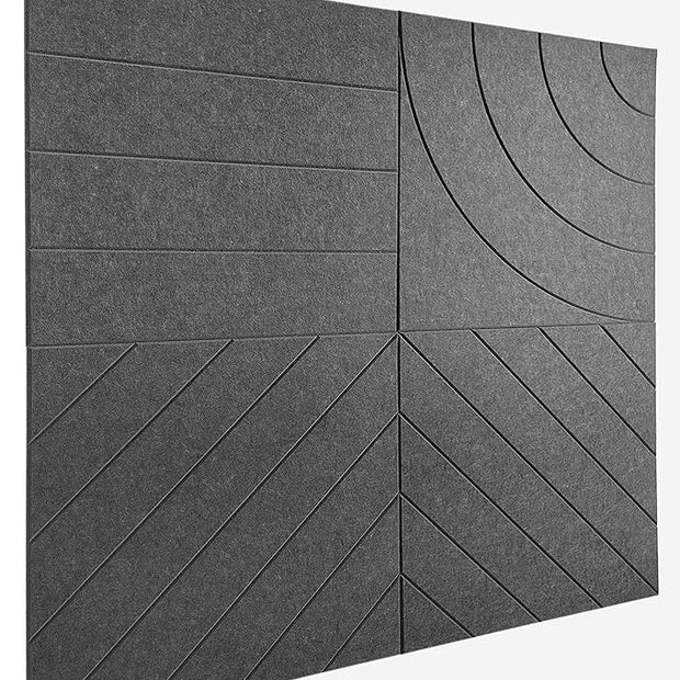 21.65" Large Square Acoustic Panels 4-Pack - Sound Absorbing Wall Panels, Noise Reducing Soundproof Decorative Felt Tiles for Home Office, Studio, Living Room - Gray Black