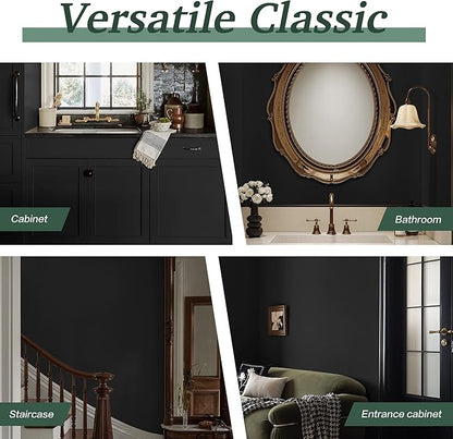 Dimoon 118''x23.6'' Peel and Stick Wallpaper Black Contact Paper for New Environmentally Friendly Materials Thickening Upgrade Embossed Renter Friendly Wall Paper Modern Vinyl Wrap Countertop Bedroom