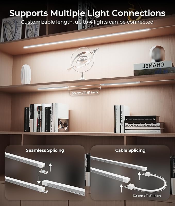 12-Inch Under Cabinet Lighting, Ultra Slim 5CCT Adjustable (2700K-5000K) Hardwired LED Cabinet Lights for Kitchen, Closet, Shelf, 24V Low Voltage, 2 Pack