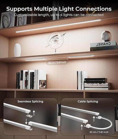 12-Inch Under Cabinet Lighting, Ultra Slim 5CCT Adjustable (2700K-5000K) Hardwired LED Cabinet Lights for Kitchen, Closet, Shelf, 24V Low Voltage, 2 Pack