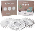 BONNYCO Wall Mirrors Pack of 3, Round White Mirrors for Home Decor, Bedroom and Room. Espejos Decorativos de Pared Sala Dormitorio, Circle Wall Decor Minimalist Vintage, Chic. Gifts for Women Mums