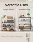 SONGMICS Shoe Rack, 4-Tier Shoe Organizer, Metal Storage Shelf, Upright or Upside Down, for 10-15 Pairs, Stackable, for Entryway, 11.8 x 26.8 x 28.4 Inches, Black ULSA204B01