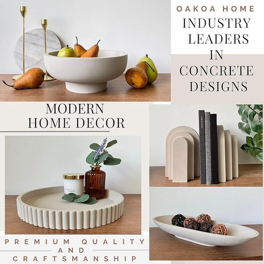 OAKOA Concrete Heavy Book Ends Decorative - Decorative Bookends for Heavy Books - Book Ends for Shelves Decorative - Heavy Duty Bookends for Shelves Decorative - Modern Bookends Decorative