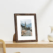 Vittanly 8x10 Picture Frames Set of 9, Shatter Resistant Plexiglass, Display 5x7 Pictures with Mat or 8x10 without Mat, Photo Frames for Wall or Tabletop, Engineered Wood, Brown