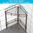 2 Tier Floor Standing Corner Shower Caddy Organizer Shelf with Hooks, Bathroom Shelves Stand Rack, Bronze