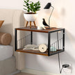 Floating Nightstand, Wood Floating Bedside Table with Cable Hole, Wall Mounted Nightstand for Bedroom, Living Room, Bathroom, Kitchen (Rustic Brown)