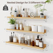 Axeman 30 Inch Floating Shelves | Oak Picture Ledge Shelf Set of 3 | Rustic Wood Wall Shelves with Lip | 30