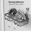 5 Pack Shower Caddy Organizer Rack Shelf for Inside Shower, Self Adhesive Bathroom Wall Storage Basket Rustproof Stainless Steel Large Capacity Shampoo Holder, Dark Grey