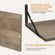 Heimlove Deep Floating Shelves for Wall, 16W x 12D Rustic Grey Wood Wall Shelves Set of 2, Large Floating Shelf for Living Room, Kitchen, Office, Bedroom and Decor Storage, with Metal Bracket - Grey