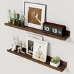 Axeman Picture Ledge Shelf | 24 Inch Floating Shelves Set of 2 | Walnut Wall Shelves with Lip | Walnut Picture Shelf for Wall with Ledge | Photo Ledges 24 Inch