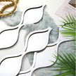 Yulejo 6 Pcs Acrylic Teardrop Mirror Decor Narrow Wall Decor Boho Vintage Wall Art for Apartment Home Living Room Bathroom Bedroom Hallway (Silver Edge)