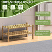 (Thick Bamboo Shoe Rack for Entryway, 2-Tier Free Standing Shoe Racks Stackable Shoe Rack Organizer for Hallway Closet Living Room 27 x12 x14 Inches
