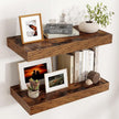Floating Shelves for Wall, 24 Inch Wide x 12 Inch Deep Floating Shelves, Long Wood Floating Wall Shelf Shelves for Living Room Bathroom Bedroom Kitchen Home - (Brown, 24