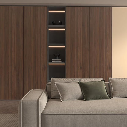 BOMENG Large Walnut Wood Contact Paper Matte 48"x197" Dark Brown Wood Wallpaper Peel and Stick Waterproof Removable Faux Wood Vinyl Wrap Vintage Countertop Paper for Drawer Liner Cabinets Walls Desk