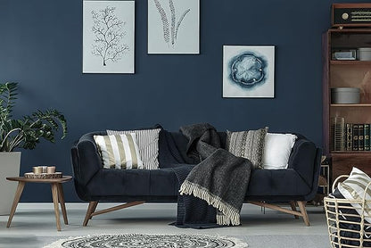HeloHo 118"X15.7" Solid Blue Wallpaper Matte Textured Peel and Stick Wallpaper Self Adhesive Removable Wall Paper Waterproof Contact Paper for Living Room Bedroom Decor