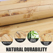 FONUNO Bamboo Wall Panel for Interior Decoration Bamboo Pole Wrap Roll Natural Wainscoting Paneling Decorative Wall Slat Covering for Living Room, Bedroom, Office (12 Inch x 96 Inch, Light Burned)