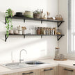 Axeman 55 Inch Floating Shelves | 8 Inch Deep Black Wall Shelves Set of 2 | 55