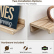 Floating Shelves for Wall, 55 inch Solid Wood Picture Ledge Shelf for Wall Storage, Nursery Book Shelves with Lip for Living Room Bathroom Bedroom Kitchen, Set of 3, Carbonized Black