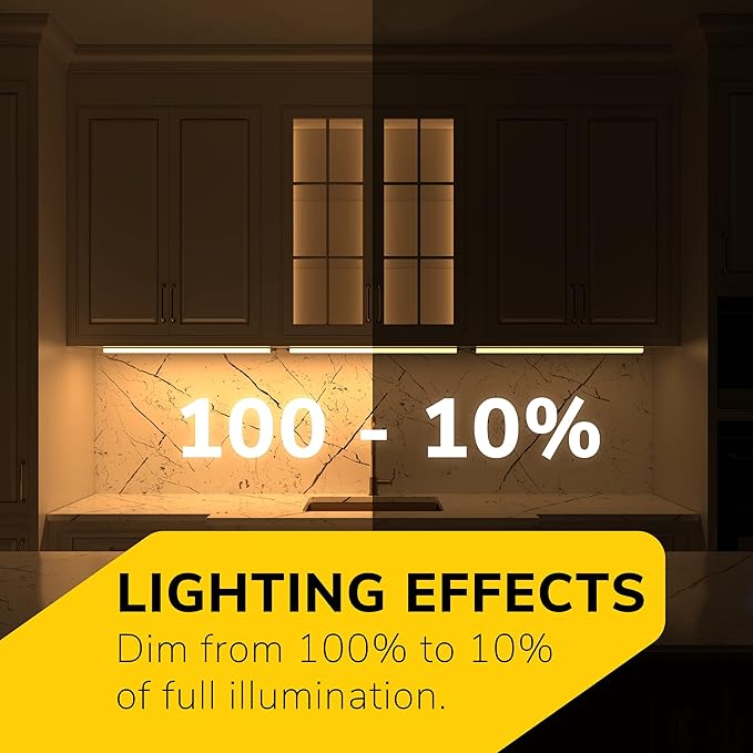 GETINLIGHT Inlight 30-inch Hardwired Only LED Under Cabinet Lighting, Soft White(3000K), Dimmable, Matte White Finished, ETL Listed, IN-0201-14-WH