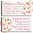 Jetec 2 Pieces Funny Bathroom Signs Bathroom Wall Decor Toilet Wall Accessories Farmhouse Toilet Rustic Wooden Signs, 12x6 Inch(Peach Style)