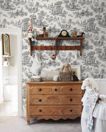 NextWall Chateau Toile Peel and Stick Wallpaper (Inkwell)