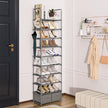 OYREL Shoe Rack, Sturdy Metal Shoes Rack Organizer,Narrow Shoe Rack,Shoe Racks for Closets,Shoes Rack,Shoe Stand,Shoe Shelf (10 Tier with 2 Boxes and 1 Hook)