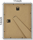 Vittanly 11x14 Picture Frame Set of 4, Display Pictures 8x10 with Mat or 11x14 without Mat, Engineered Wood with Shatter Resistant Plexiglass, Wall Gallery Photo Frames for Wall or Tabletop, Grey