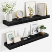 Fun Memories Bathroom Shelves 32 Inch Long Set of 2, Floating Shelves for Wall with Invisible Brackets, for Bedroom, Living Room, Kitchen, Black