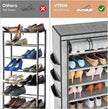 VTRIN Vertical Narrow Shoe Rack Organizer Tall Shoe Rack for Closet Entryway 10 Tier Non-Woven Cover Shoe Shelf Holds 36-41 Pairs Free Standing Shoe Storage Cabinet with Dustproof Cover, Multi Color