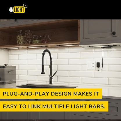 GETINLIGHT 12-inch Plug-in LED Under Counter Lights for Kitchen, Day Light 5000K, Pack of 3, IN-0110-23-SN-5K