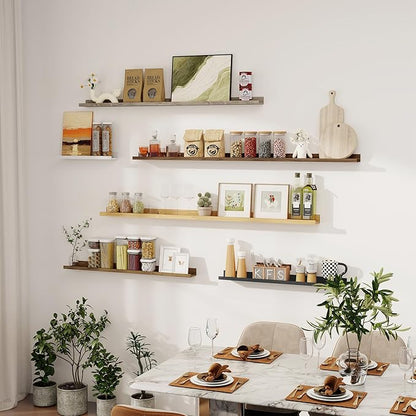Axeman Floating Shelves | Picture Ledge Shelf Set of 2 | White Wall Shelves with Lip | White Picture Shelf for Wall with Ledge | Photo Ledges 55 Inch